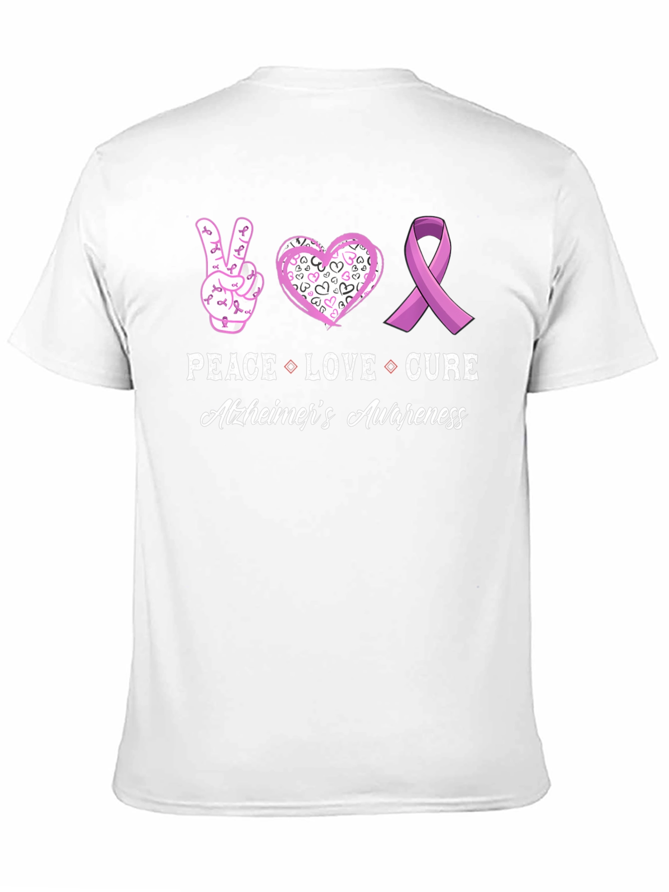 Alzheimers Awareness Peace Love Cure T-Shirt