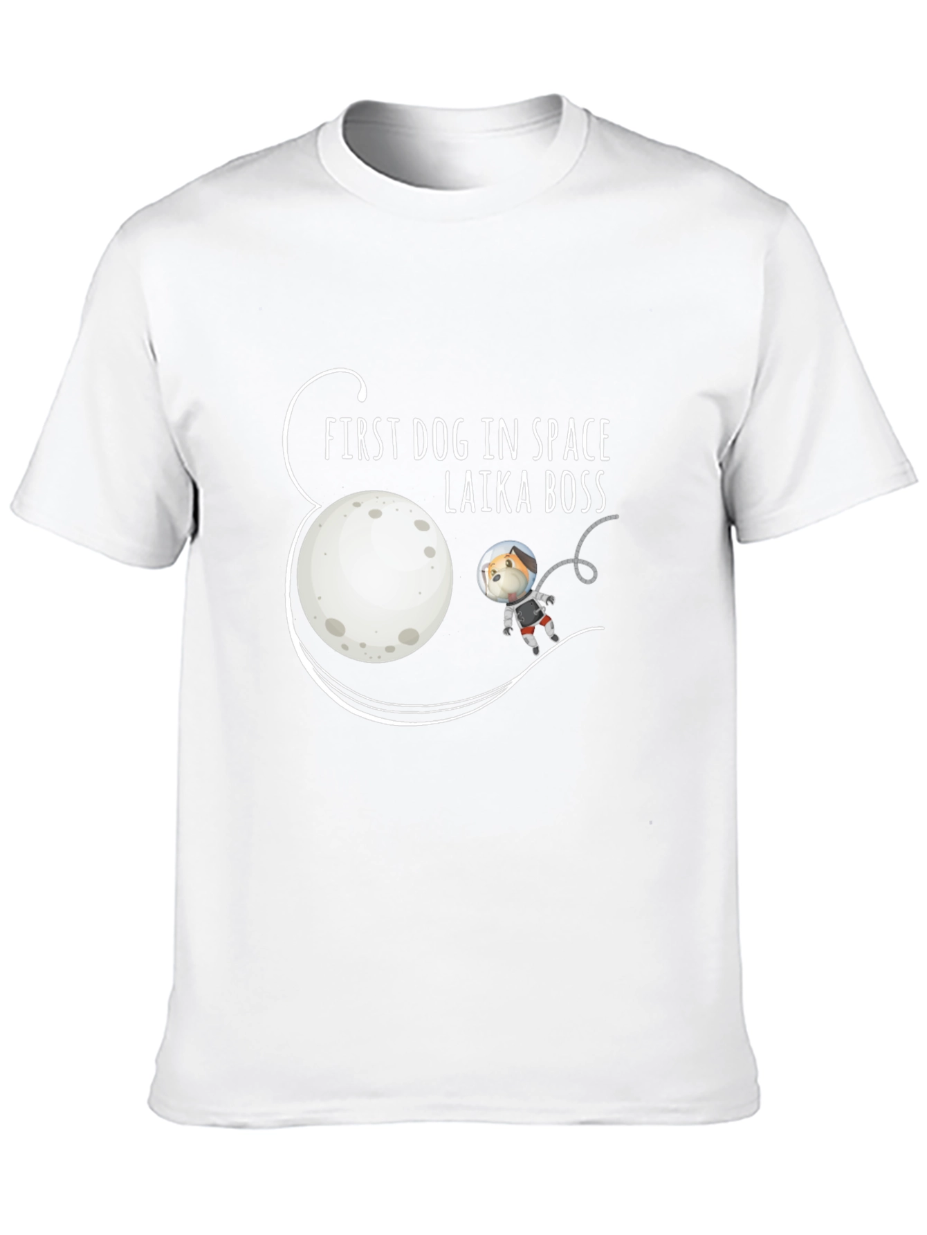 Laika Boss Dog in Space T-Shirt - Black