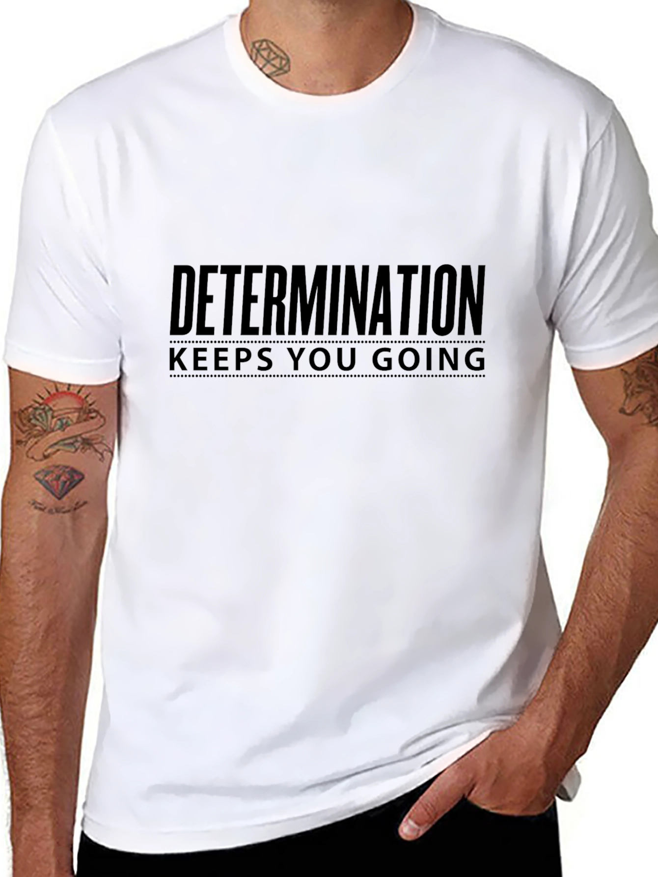 Determination Keeps You Going Black T-Shirt