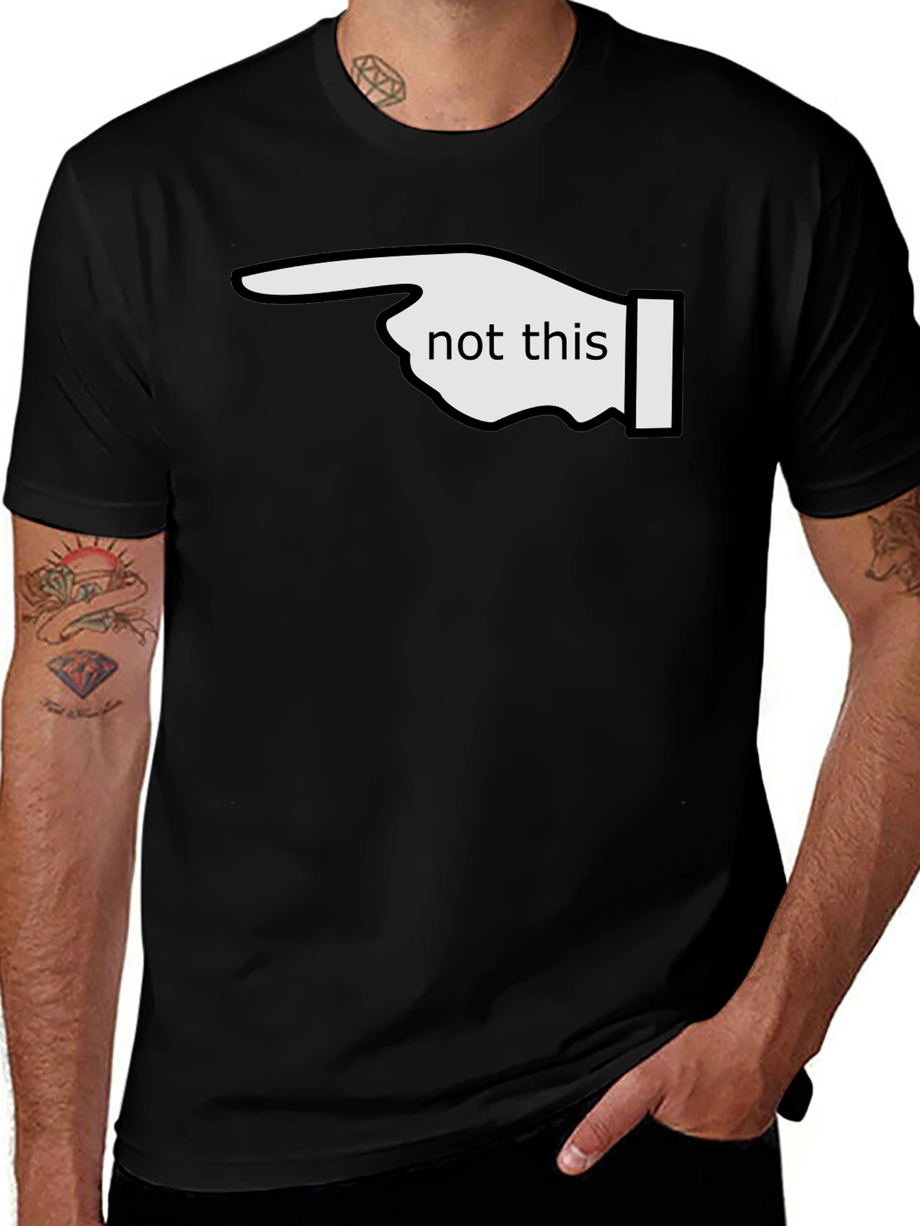 Not This Funny Graphic T-Shirt - Black Casual Tee