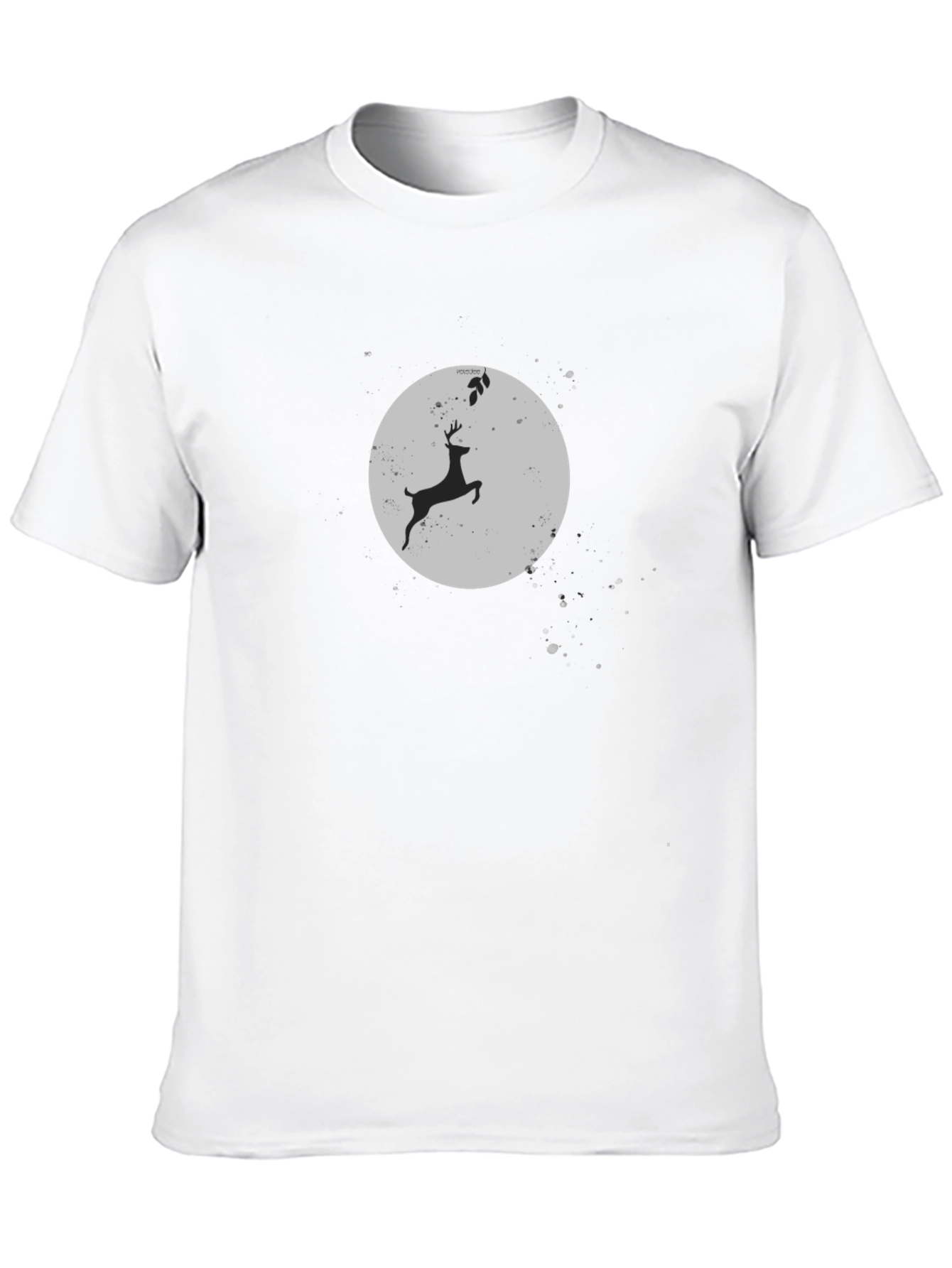 Mens Black Deer Silhouette Graphic Tee