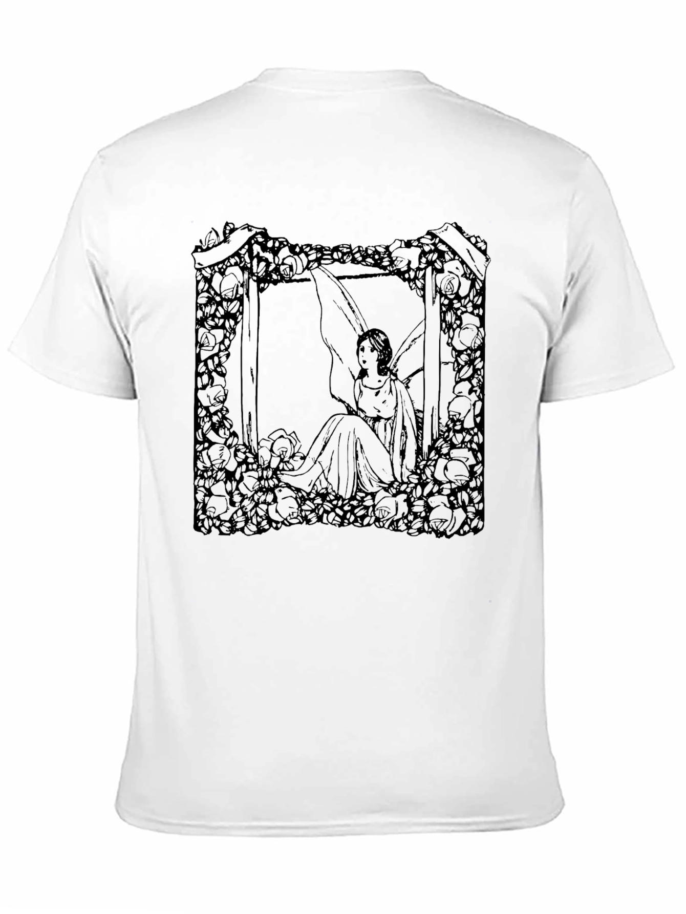 Floral Fairy Graphic Tee - Black