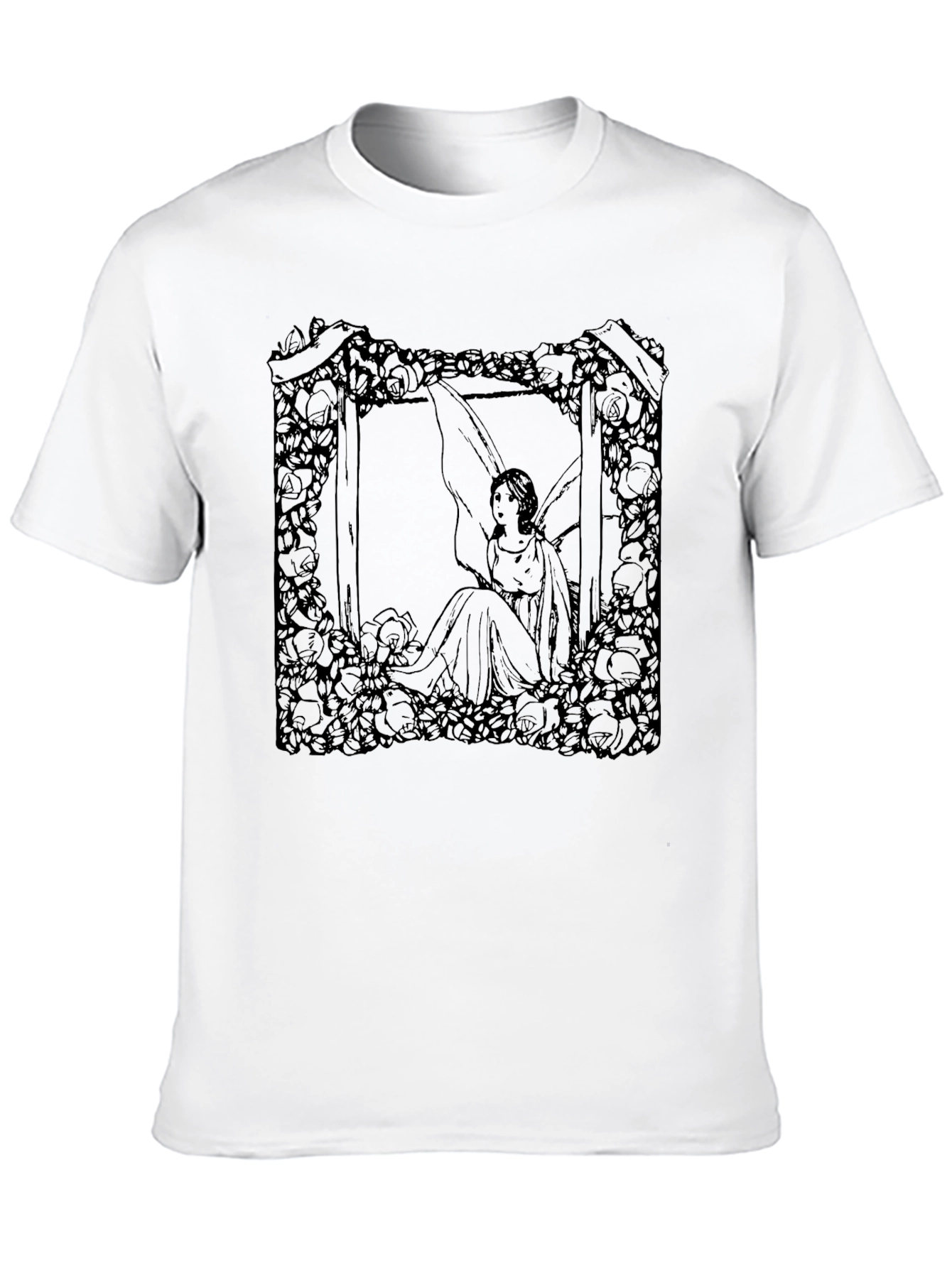Floral Fairy Graphic Tee - Black