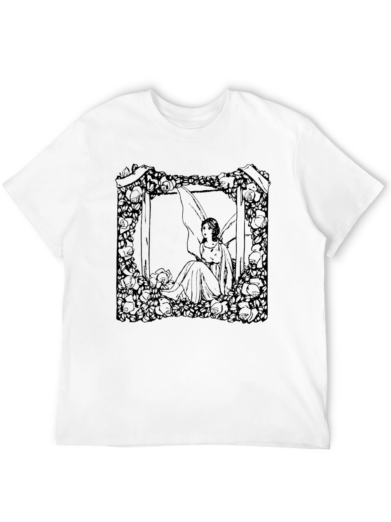 Floral Fairy Graphic Tee - Black