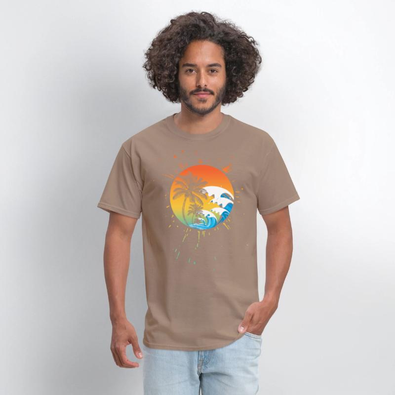PALM TREES colorful waves