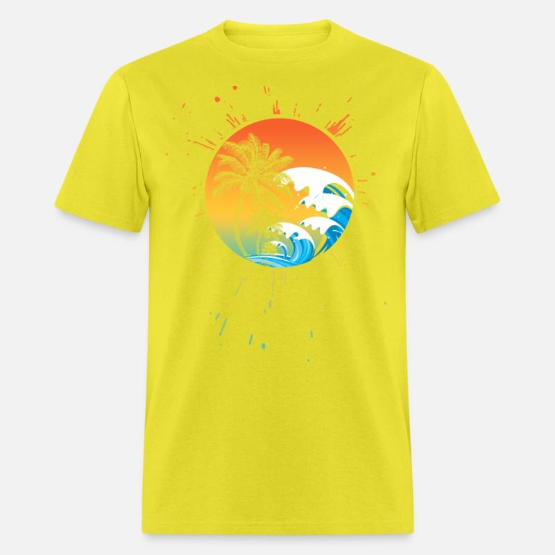 PALM TREES colorful waves
