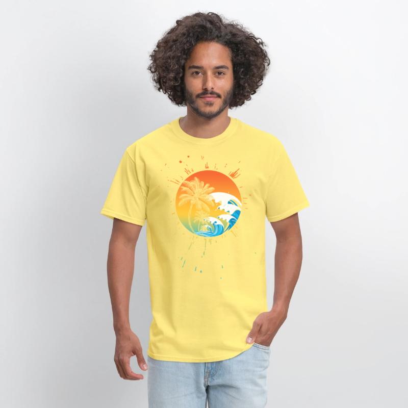 PALM TREES colorful waves