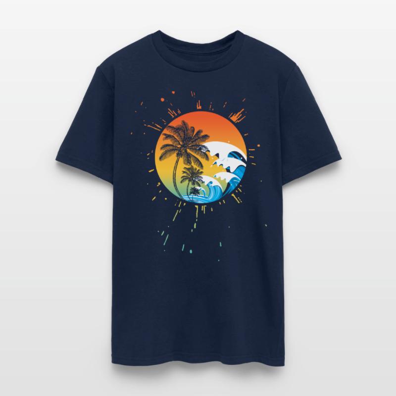 PALM TREES colorful waves