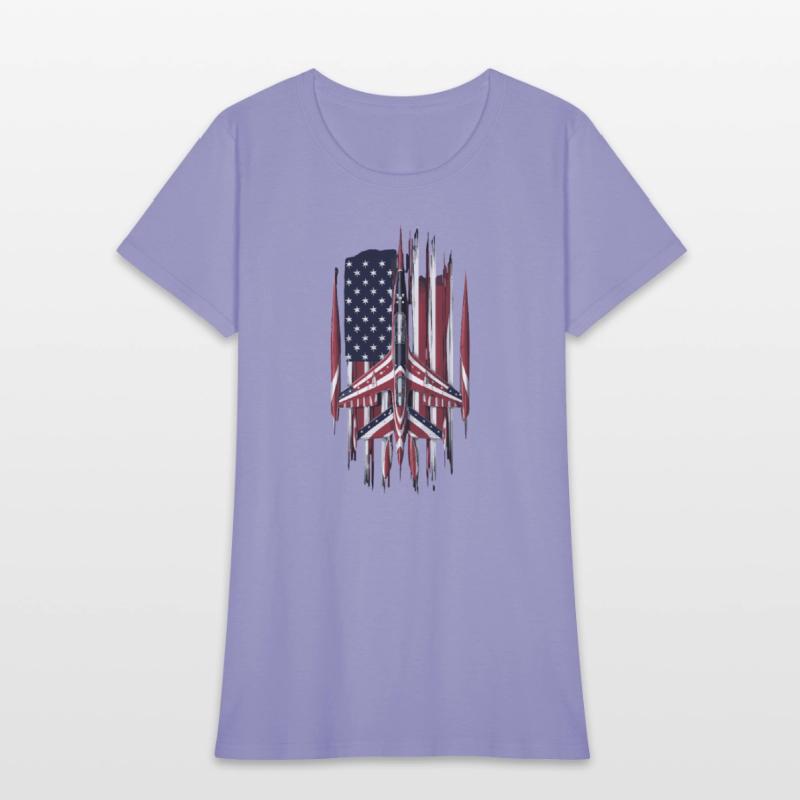 Patriotic Fighter Jet American Flag Art