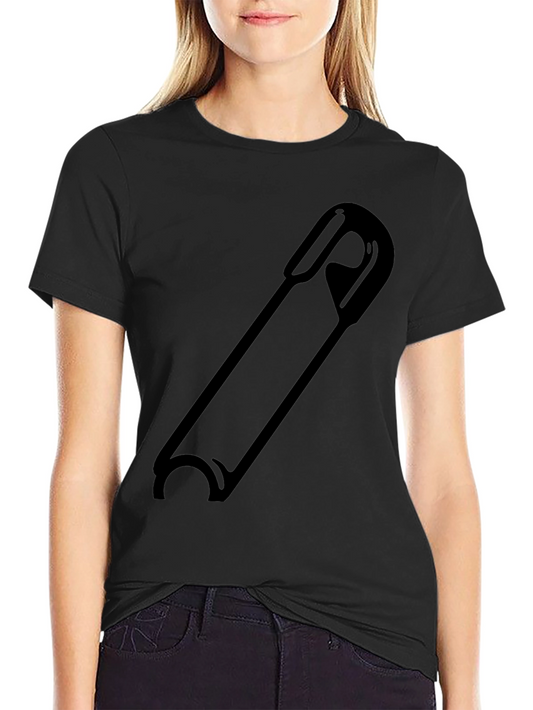 Safety Pin Graphic Black T-Shirt