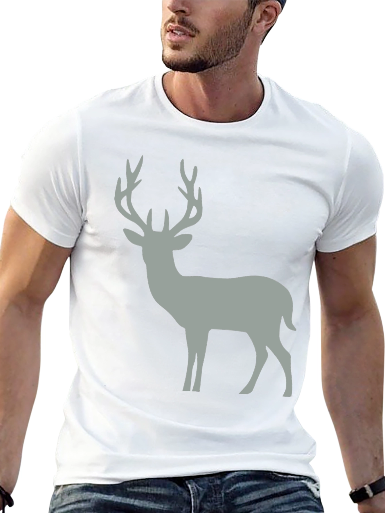 Deer Graphic Tee - Black