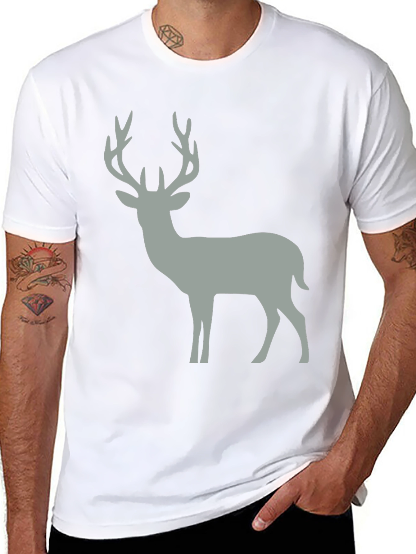 Deer Graphic Tee - Black