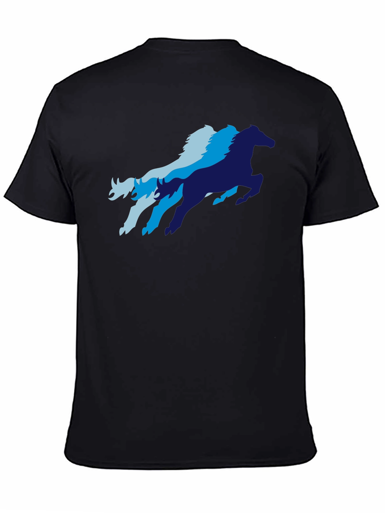 Cool Horse Graphic T-Shirt - Black