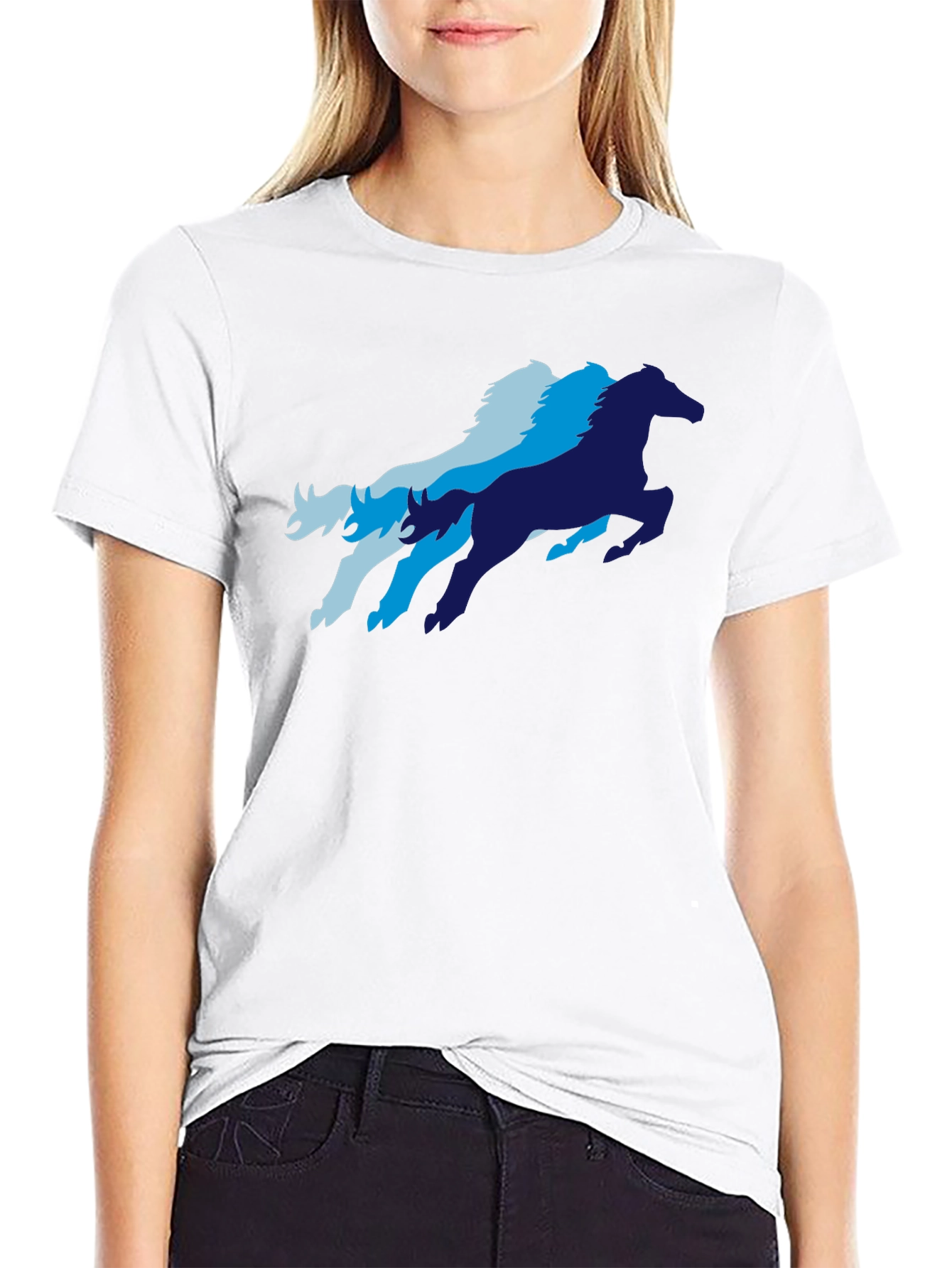 Cool Horse Graphic T-Shirt - Black