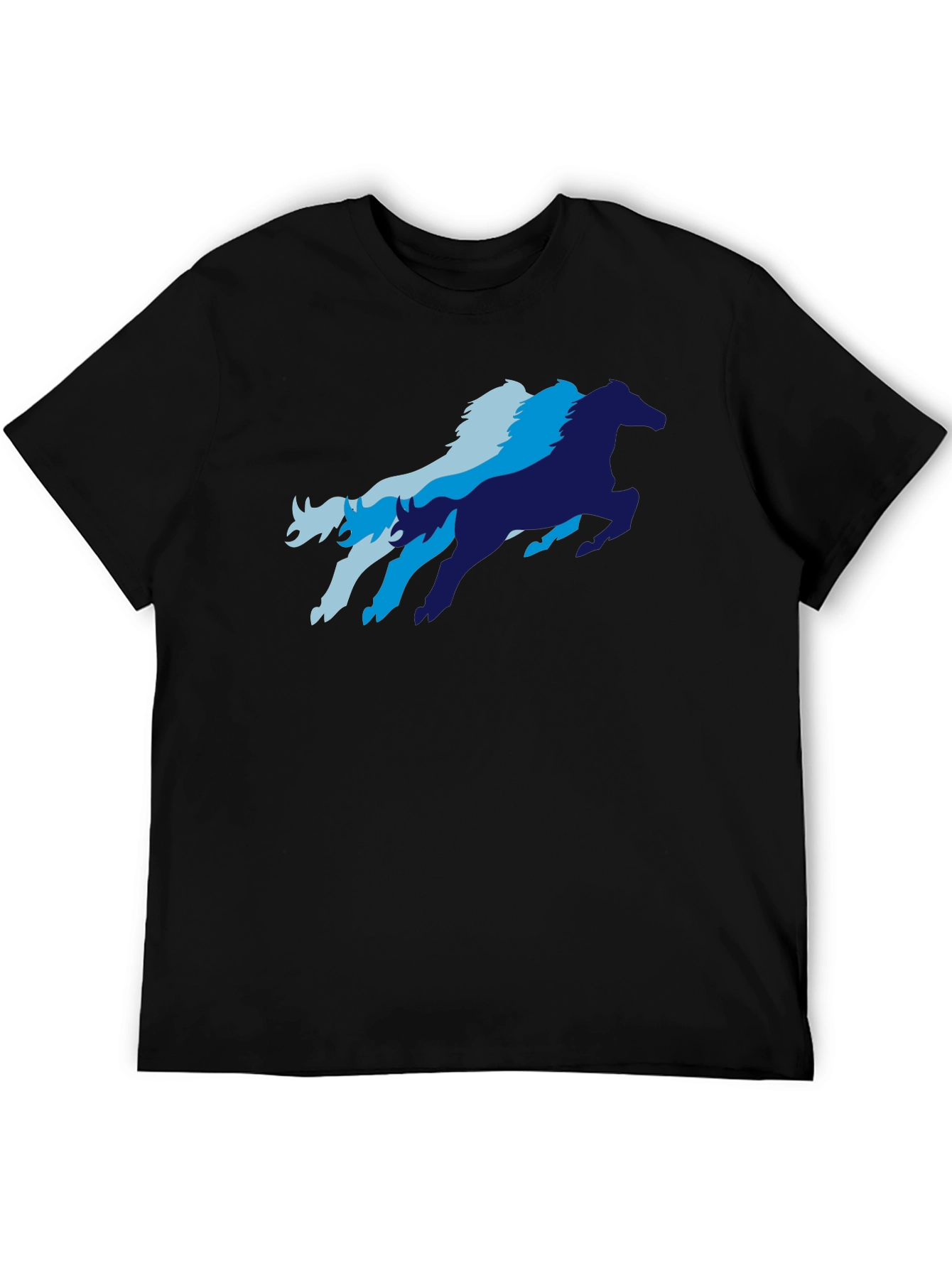 Cool Horse Graphic T-Shirt - Black
