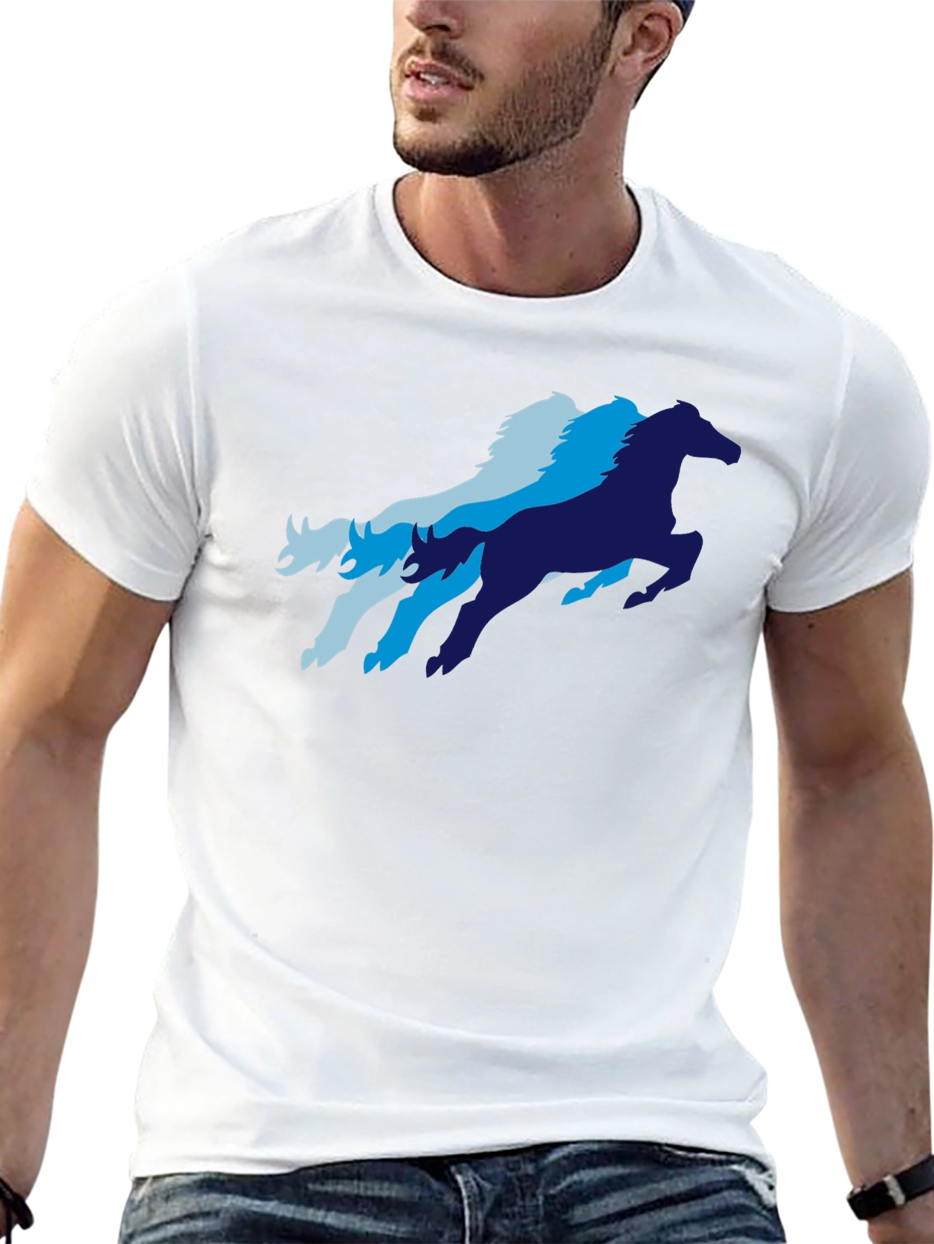 Cool Horse Graphic T-Shirt - Black