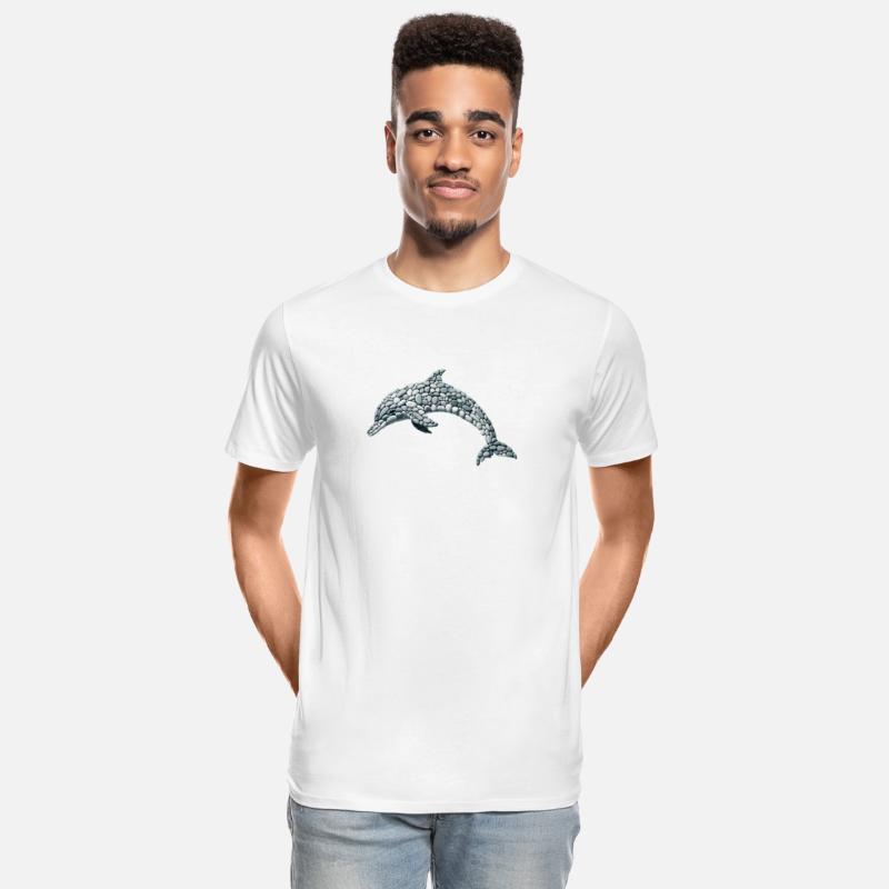 Pebble Art Dolphin - Ocean's Graceful Navigator
