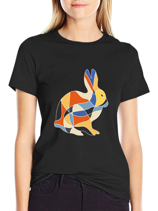 Geometric Rabbit Print T-Shirt