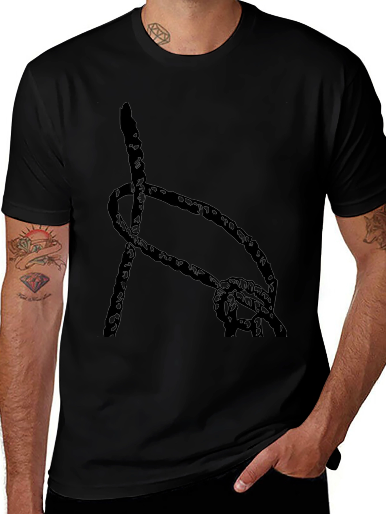 Black Knot Graphic T-Shirt - Casual Style