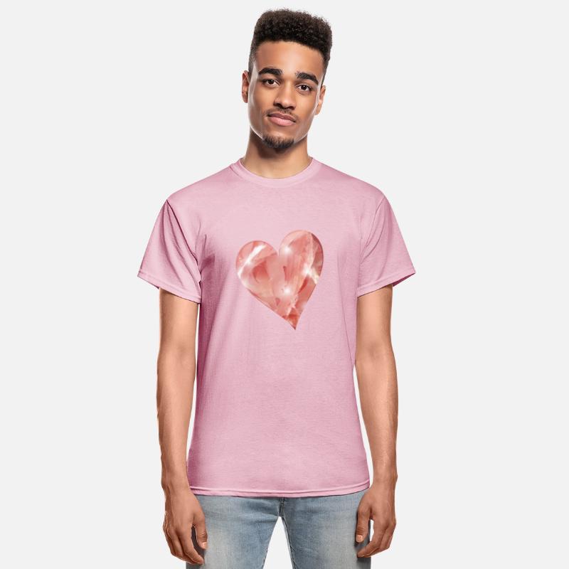 pink rose quartz crystal motif as a heart