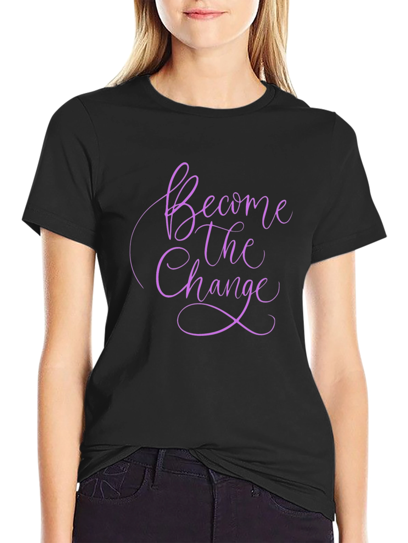 Become The Change Graphic Tee - Stylish Black T-Shirt