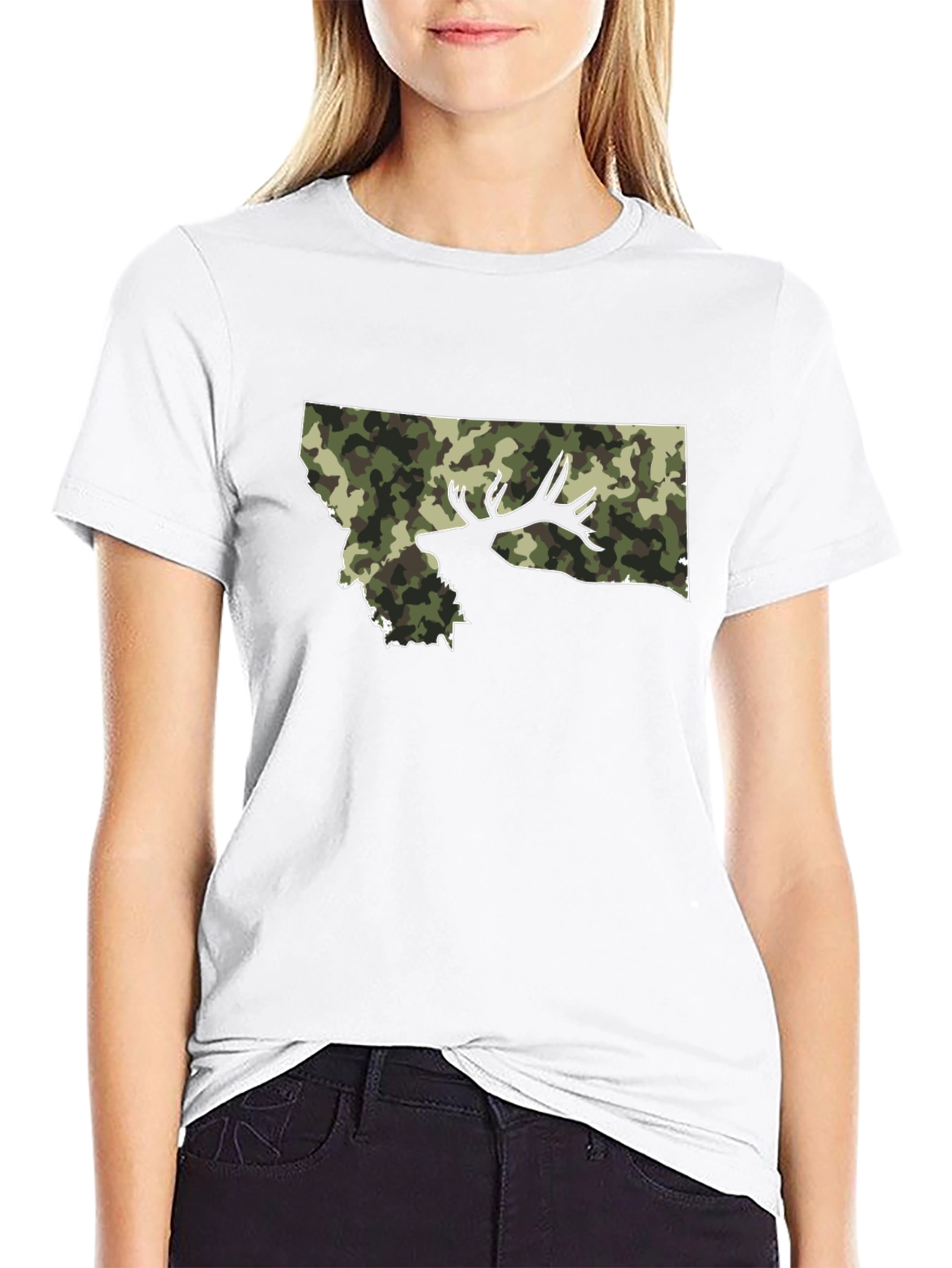 Montana Camo Deer Graphic T-Shirt