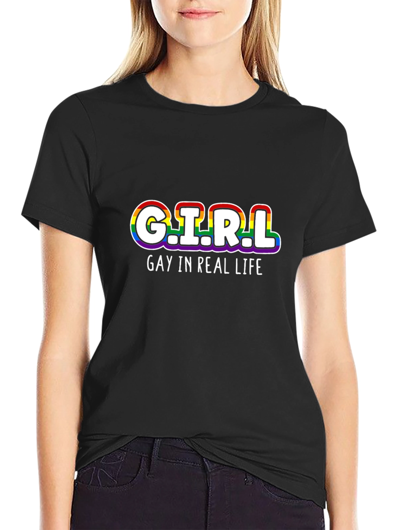 G.I.R.L Gay In Real Life Rainbow T-Shirt