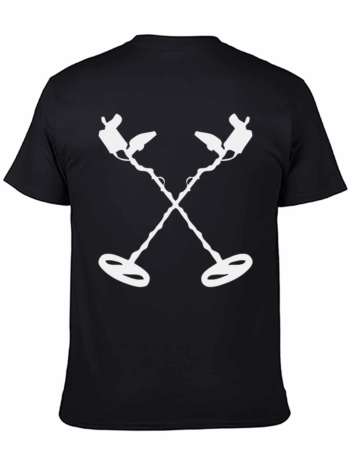 Metal Detecting T-Shirt Black with White Detector Graphic