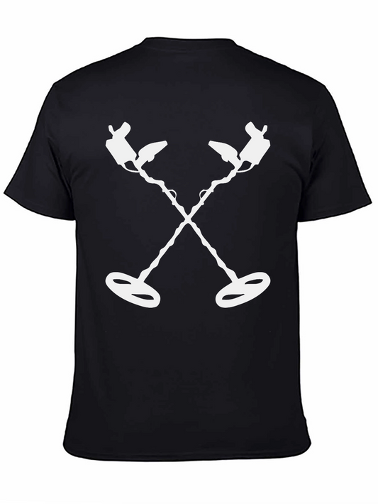 Metal Detecting T-Shirt Black with White Detector Graphic