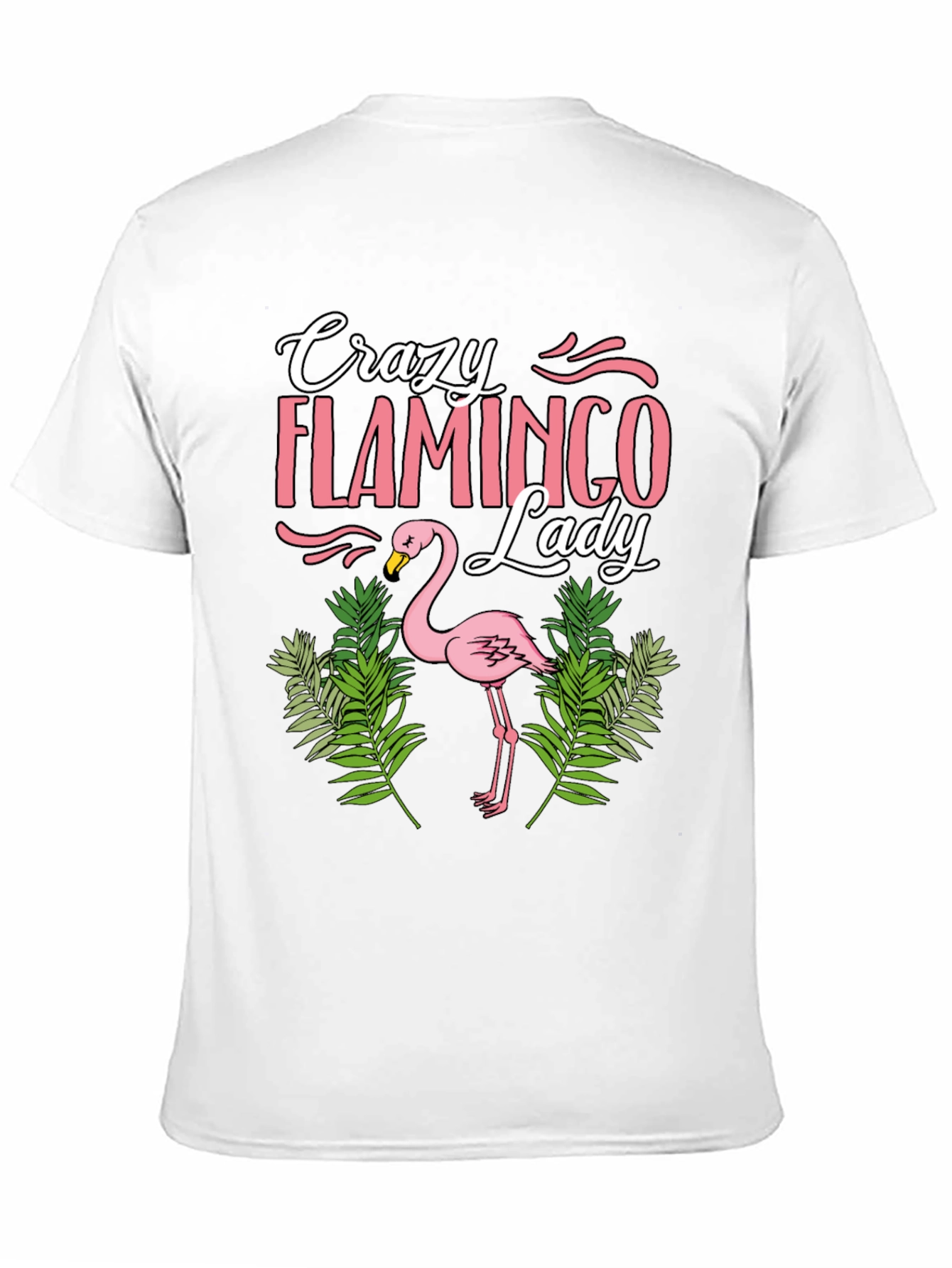 Crazy Flamingo Lady T-Shirt - Black