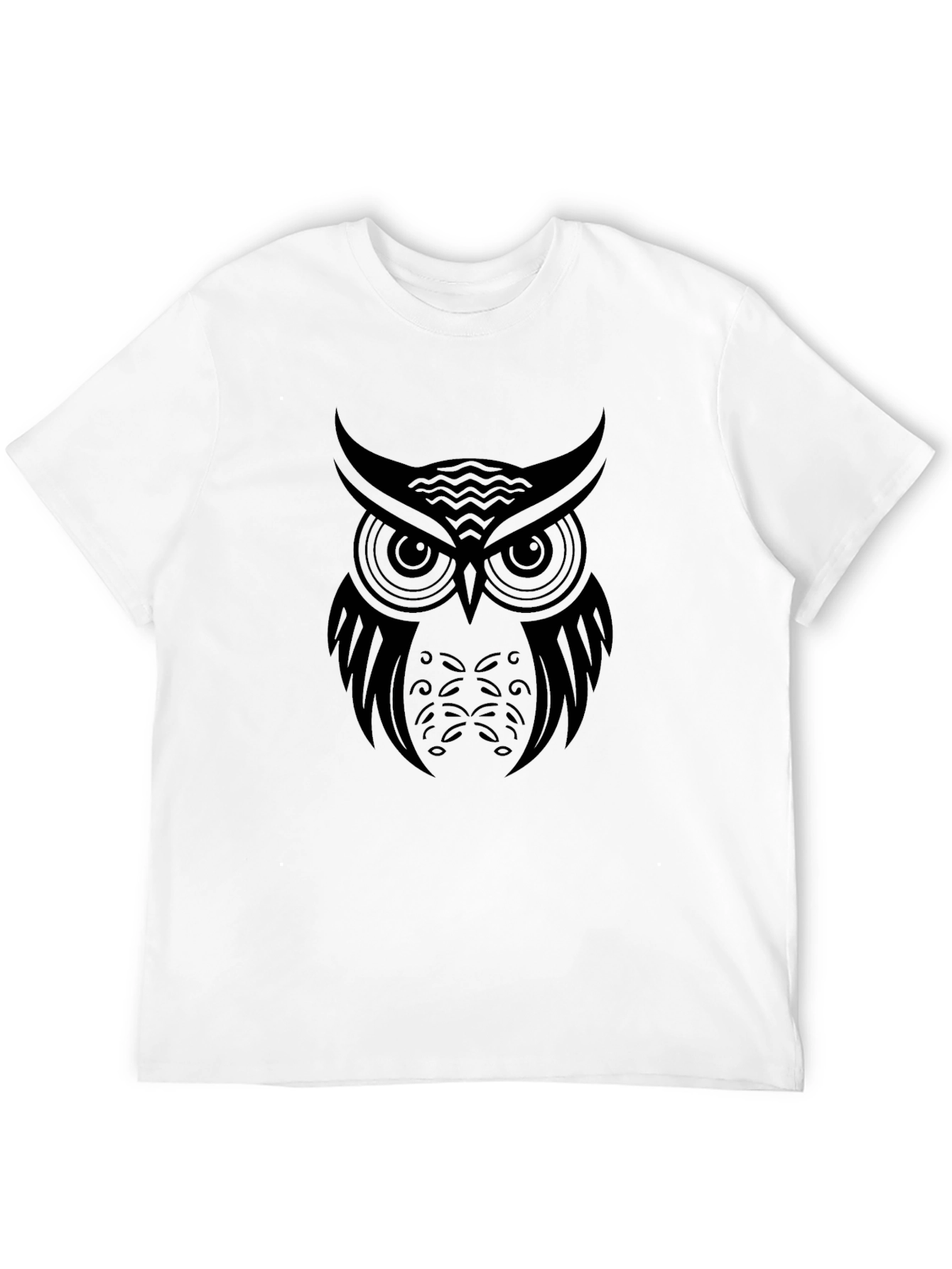 Black Owl Graphic Tee - Mens Casual T-Shirt