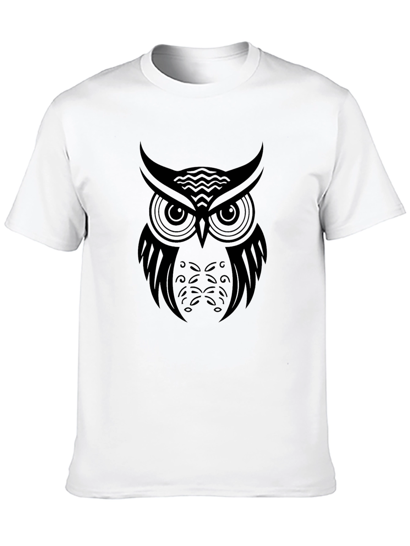 Black Owl Graphic Tee - Mens Casual T-Shirt