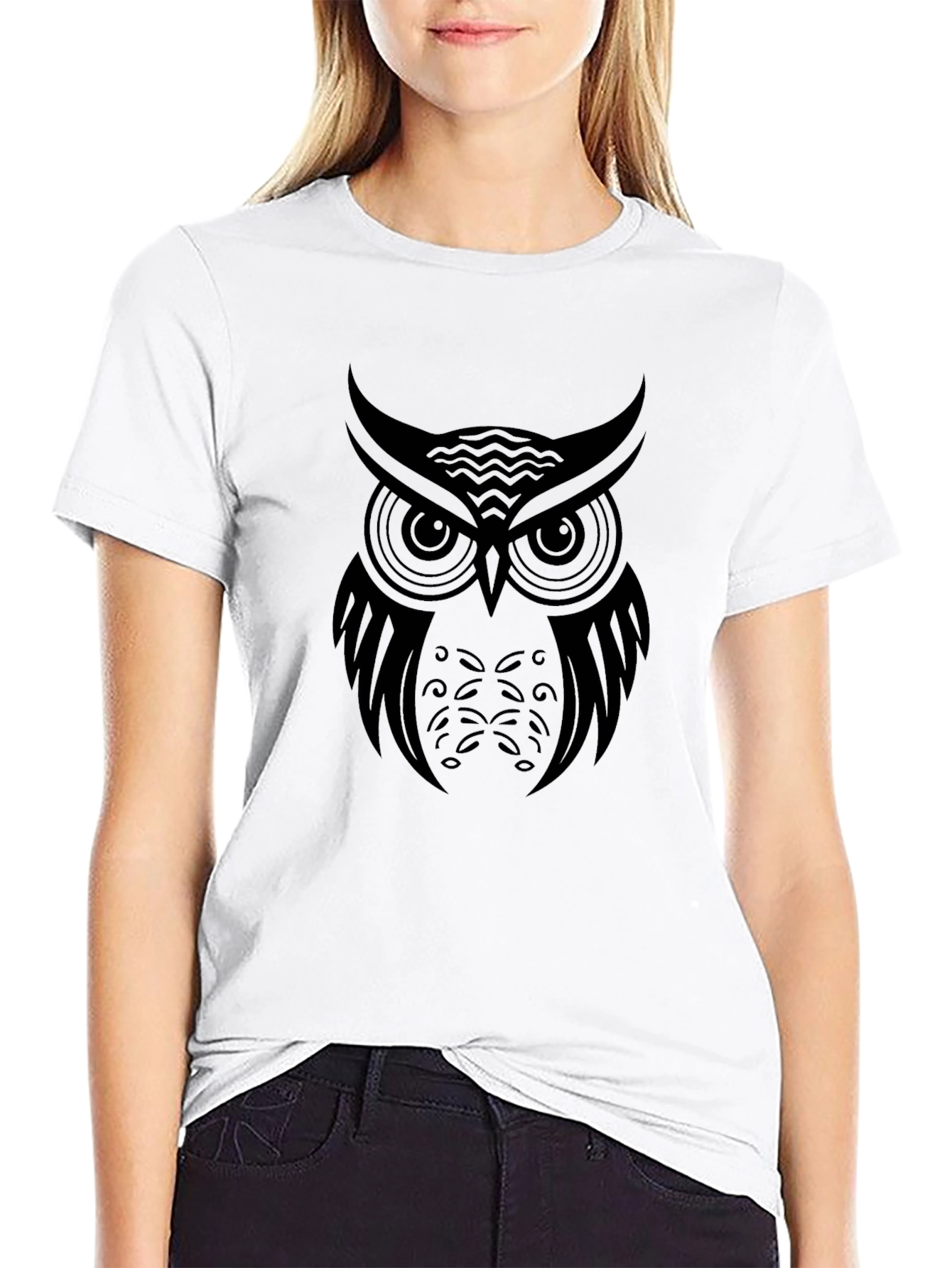 Black Owl Graphic Tee - Mens Casual T-Shirt