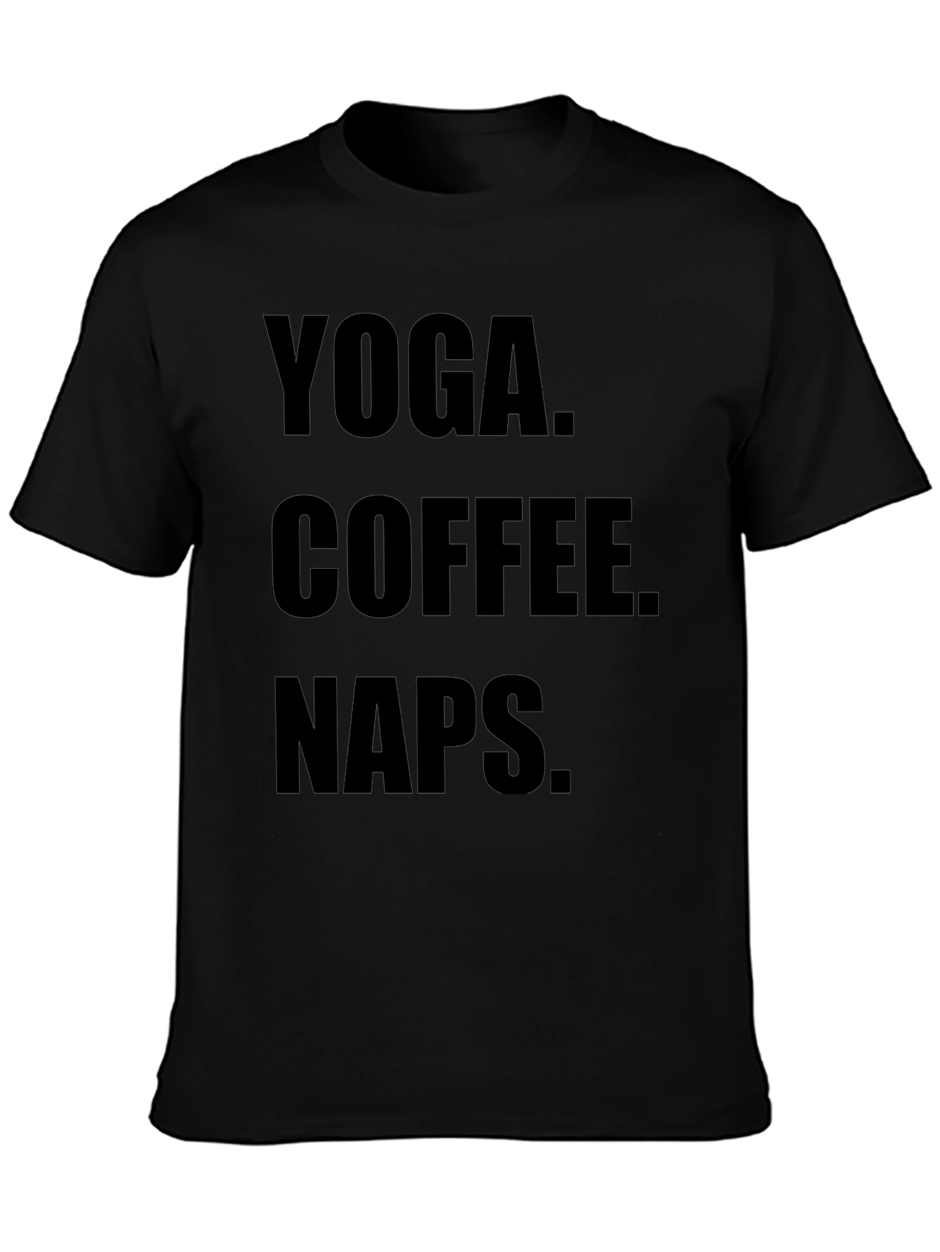 Yoga Coffee Naps Black Graphic Tee Shirt