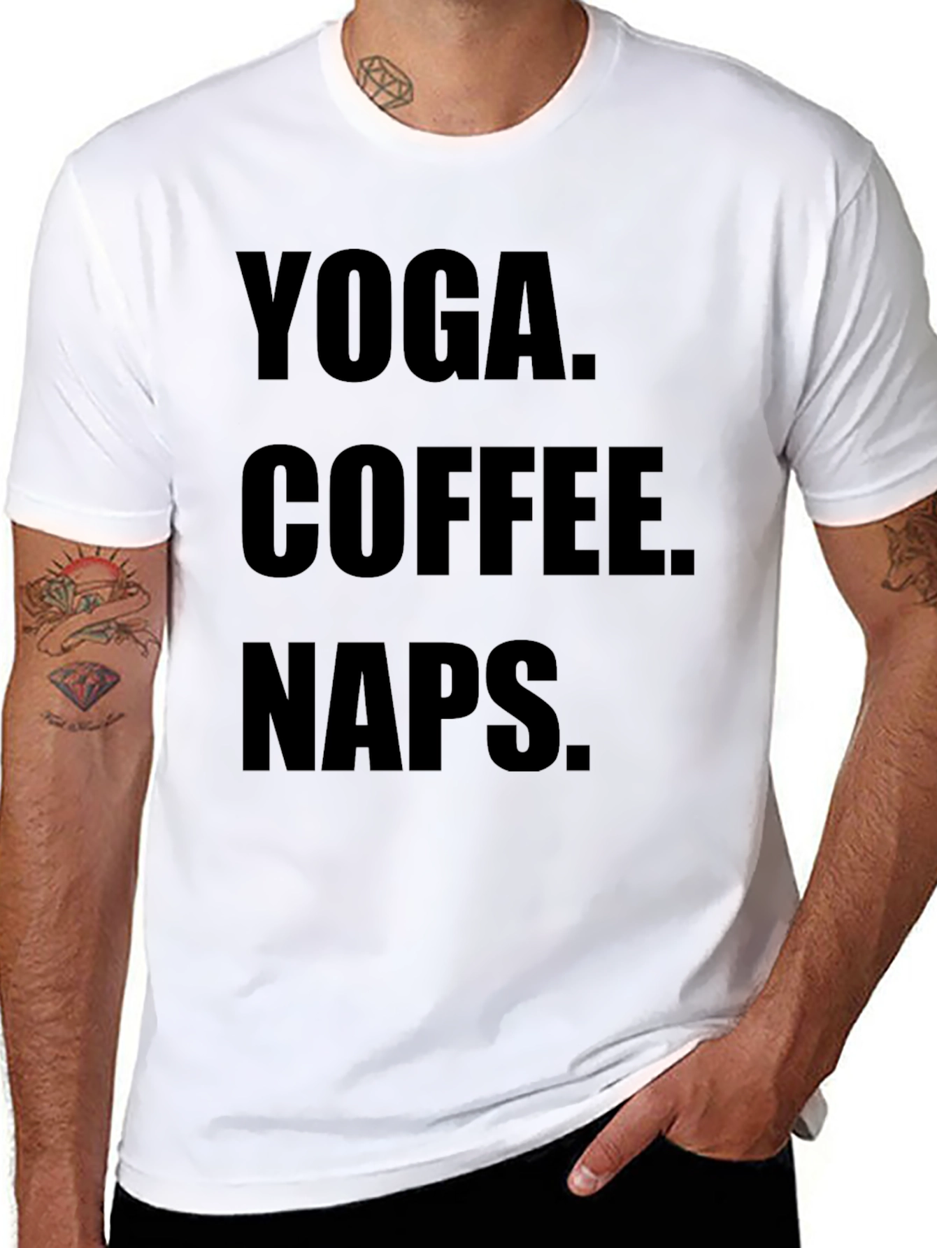 Yoga Coffee Naps Black Graphic Tee Shirt