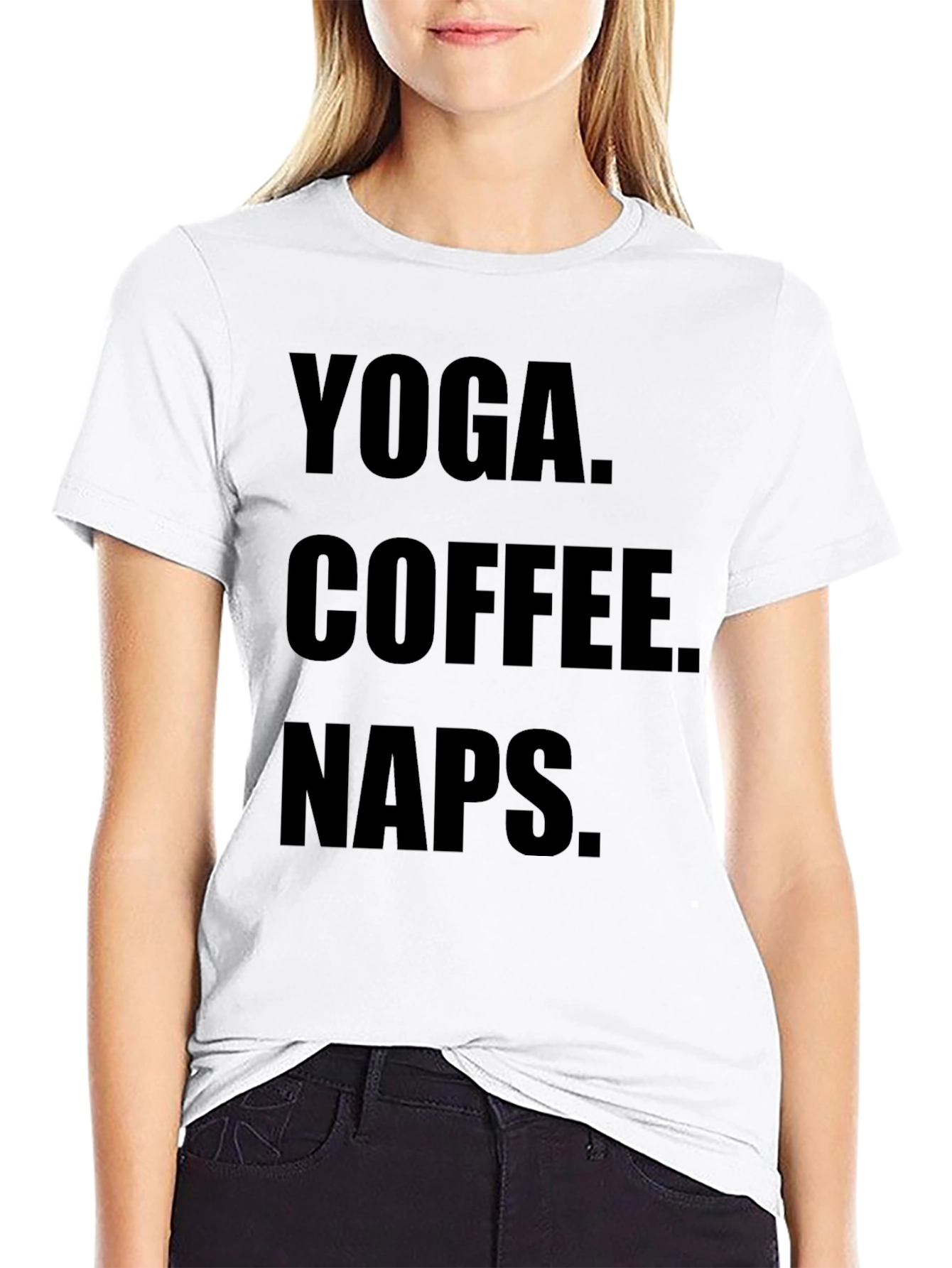 Yoga Coffee Naps Black Graphic Tee Shirt