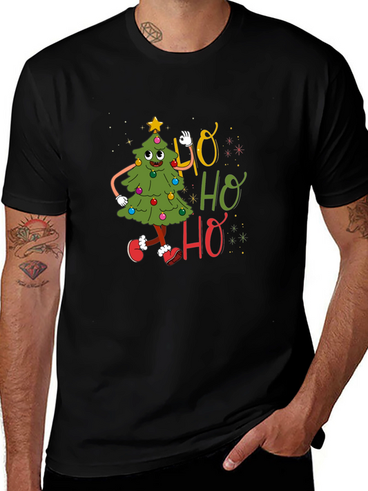 Festive Ho Ho Ho Christmas Tree Graphic Tee