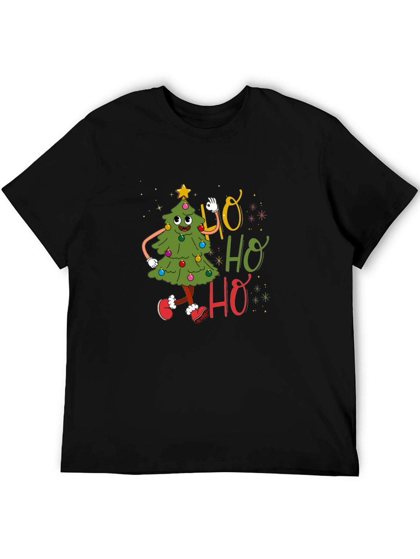 Festive Ho Ho Ho Christmas Tree Graphic Tee