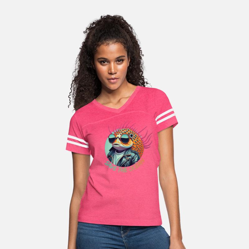 Puffer and spotted fish in sunglasses