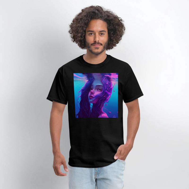 Purple mermaid underwater