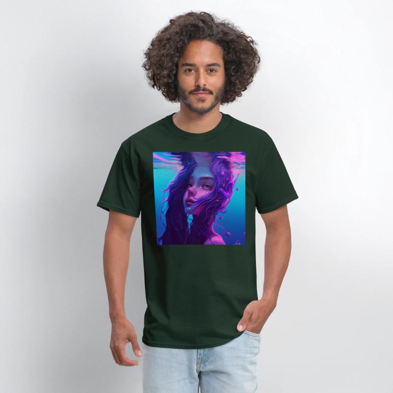 Purple mermaid underwater