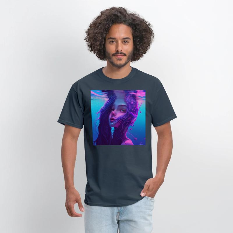 Purple mermaid underwater