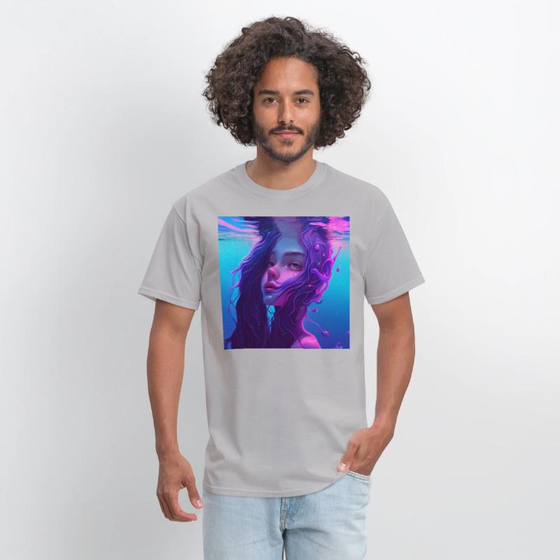 Purple mermaid underwater