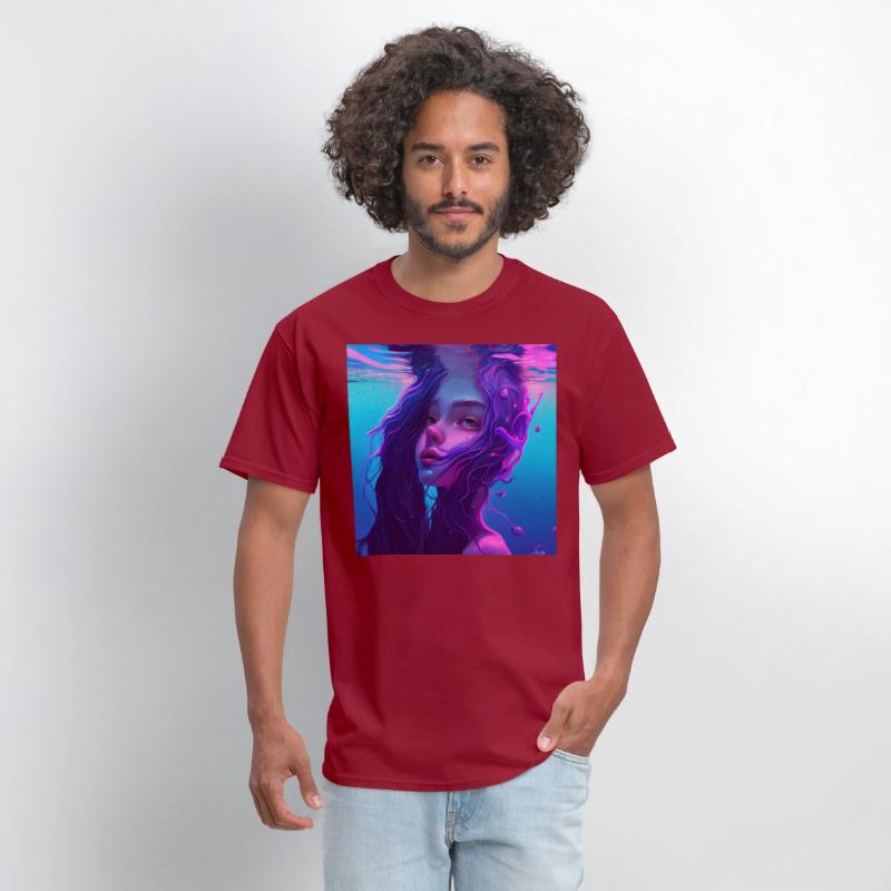 Purple mermaid underwater