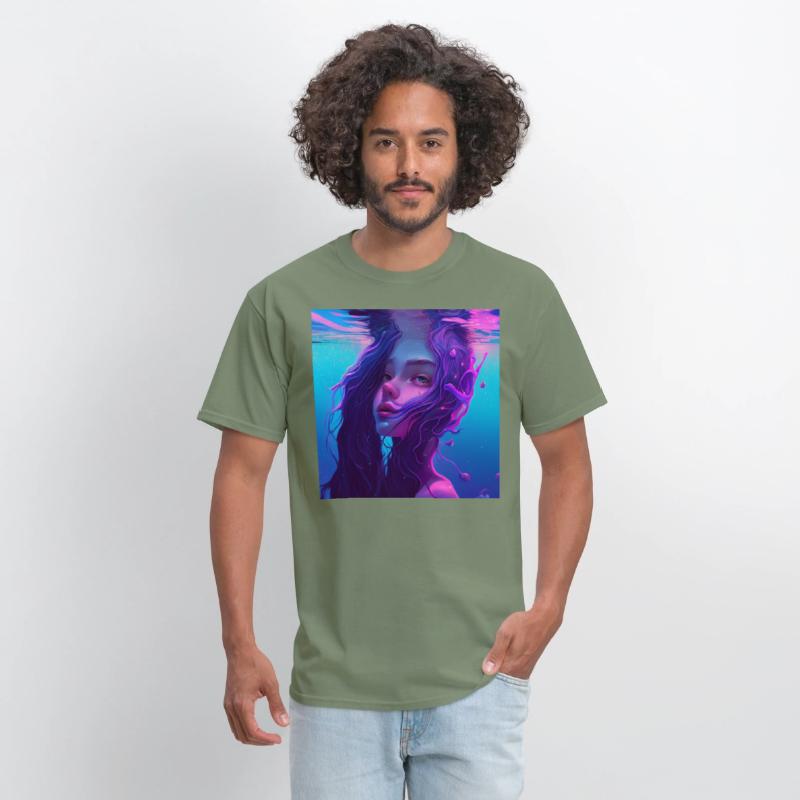 Purple mermaid underwater