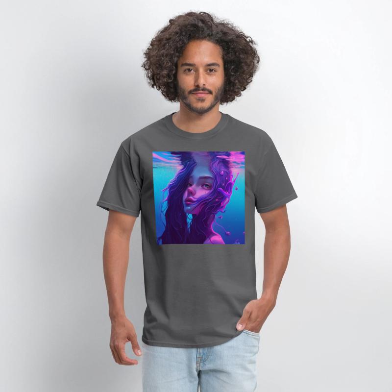 Purple mermaid underwater