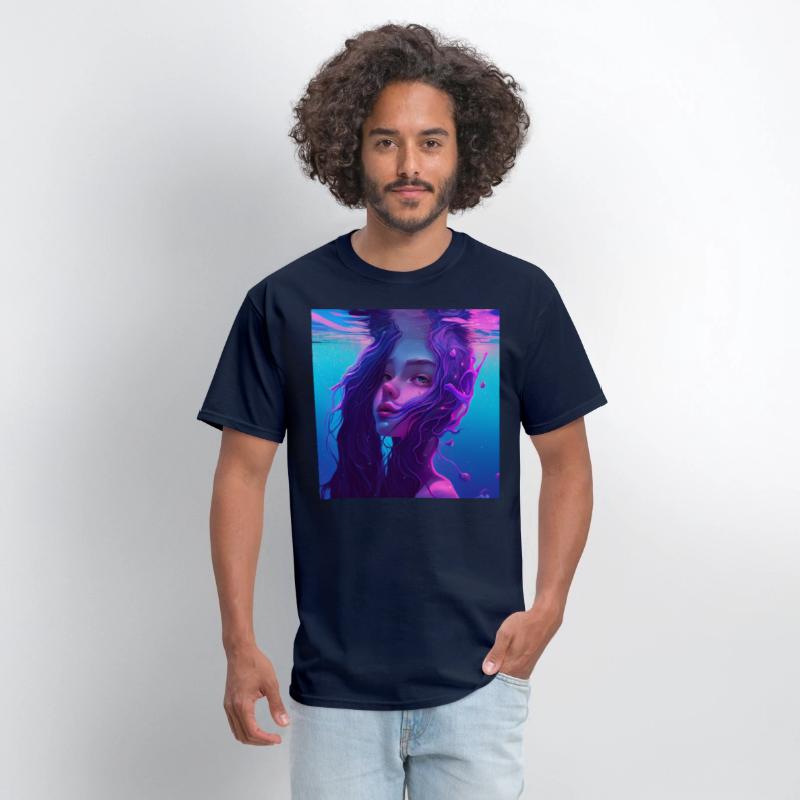 Purple mermaid underwater