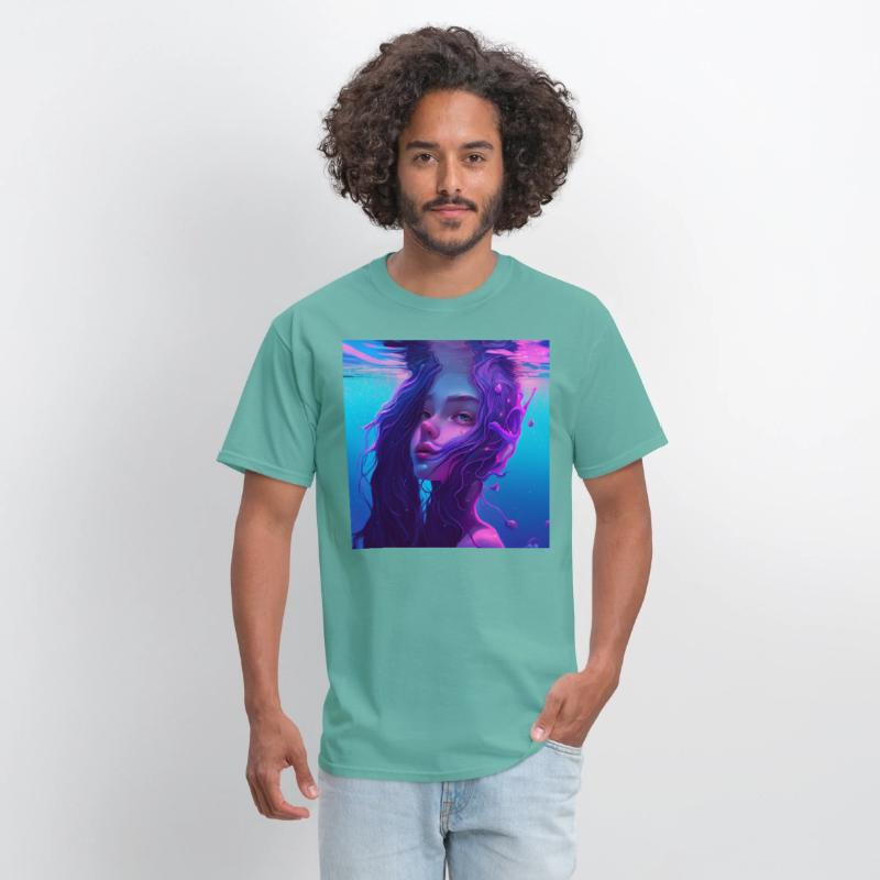 Purple mermaid underwater