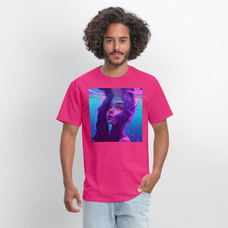 Purple mermaid underwater