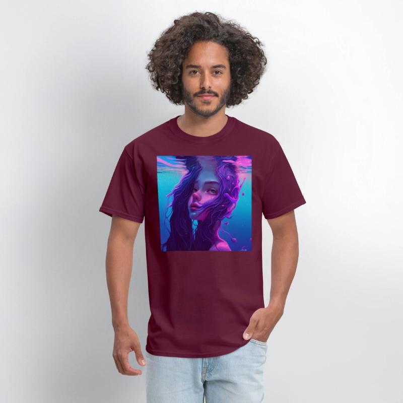 Purple mermaid underwater